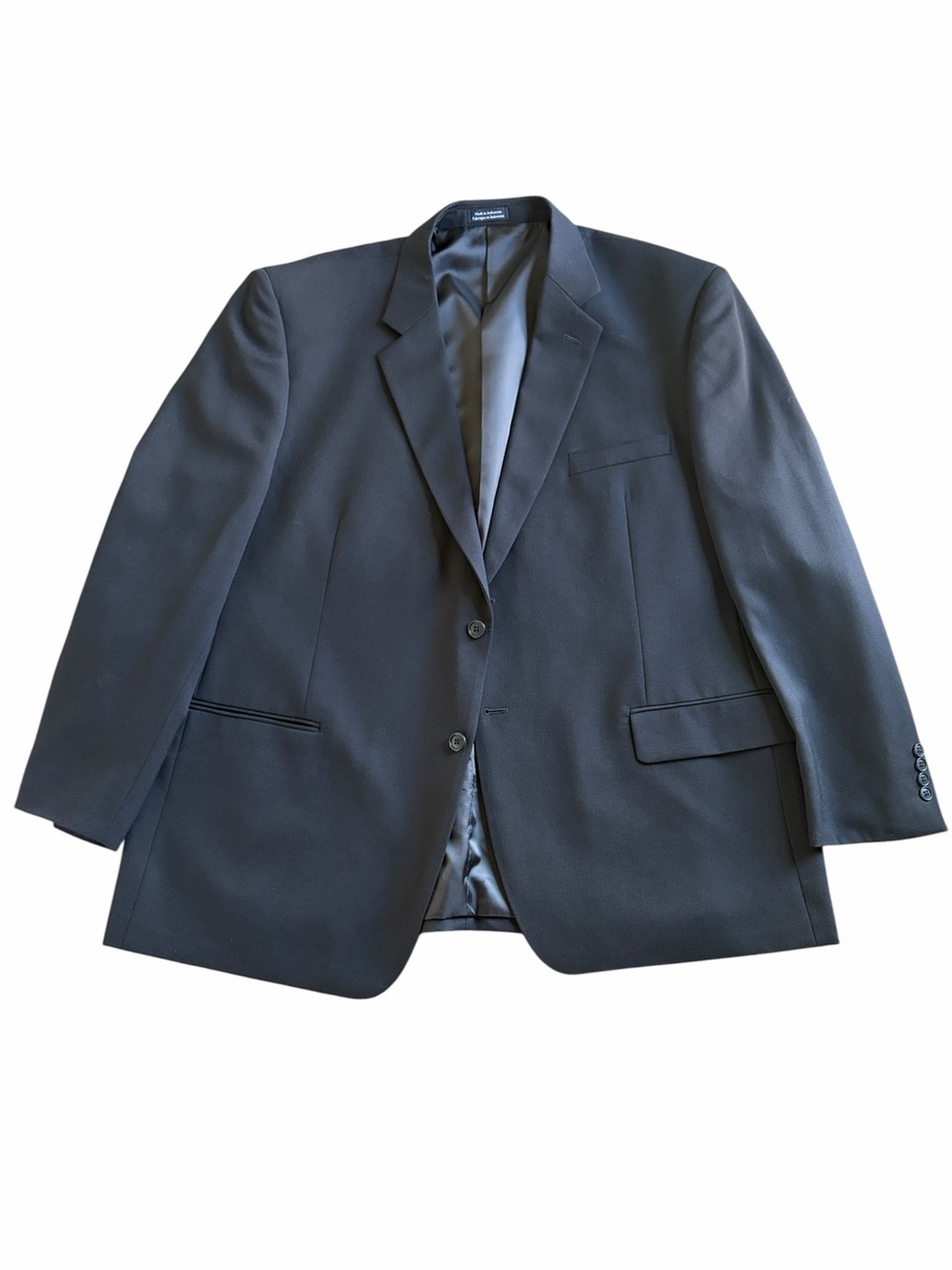 Pronto Uomo Platinum Mens Suit Jacket Black Size 50R 100% Wool